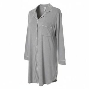 Eberjey Gray Button Down Sleep Shirt Top | Size Medium